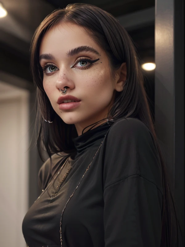gquality, <lora:mariabecerra:1> 1girl, eyeliner, black clothes