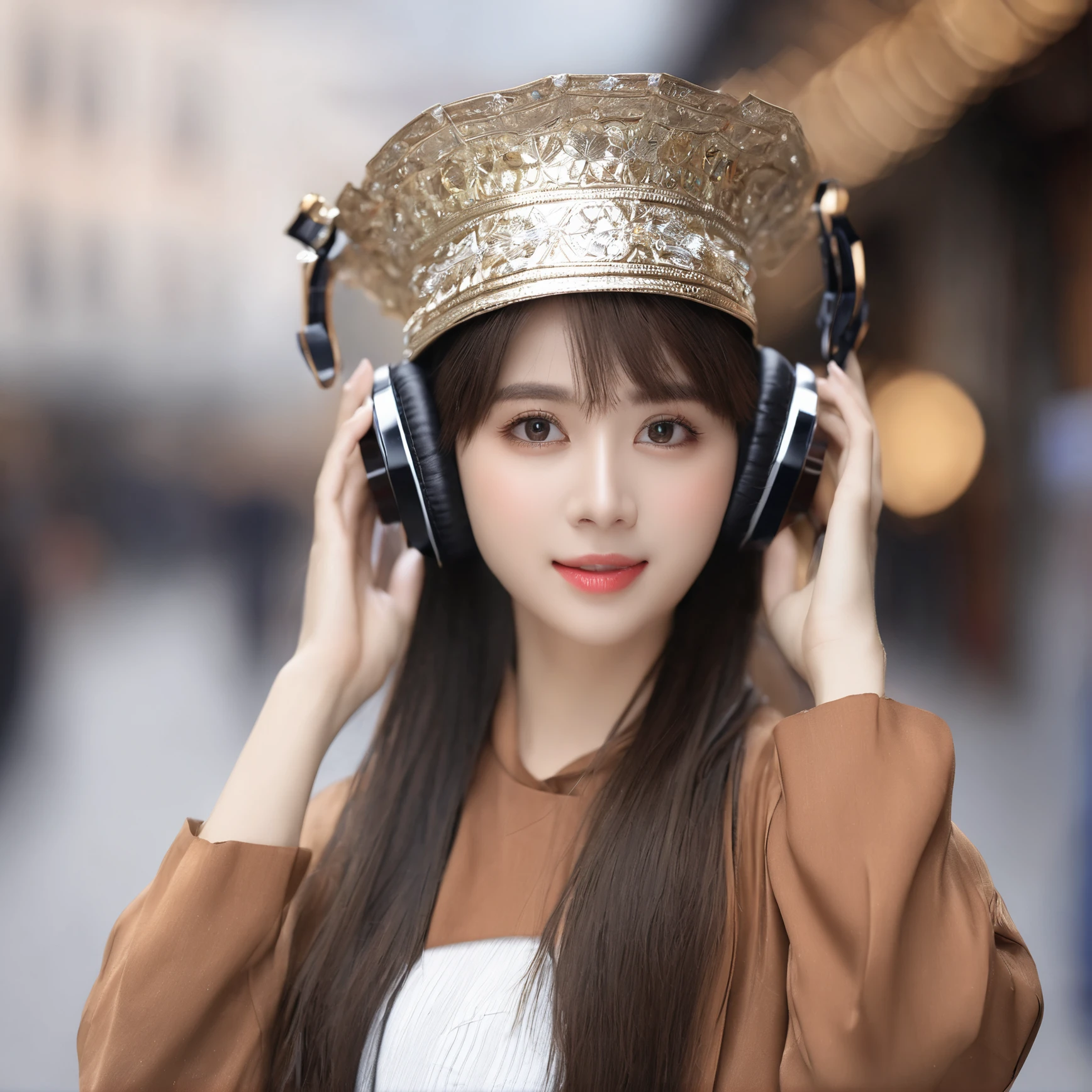 HDR,UHD,8K, best quality, masterpiece, absurdres,extremely detailed,
miaoyuansu, miao8, 1girl, solo, headphones, hat, looking at viewer, brown hair, upper body, realistic, headphones around neck, blurry, black hair, real life insert, voice actor, blurry background, fashion, short hair, depth of field,
<lora:miaoyuansuSDXL-000009:0.7>