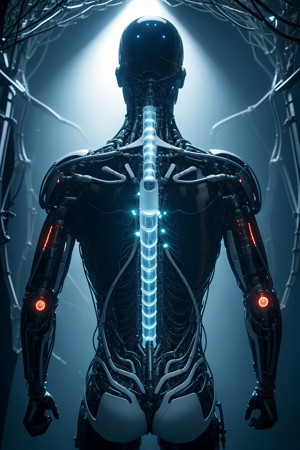 hyperrealism, complex details, professional photo of a transparent porcelain semi-cyborg,
glowing backlit panels, anatomical, dark forest, night, complex background,
cyber, <lora:Cyber_relib_80st_64_128:0.5>,