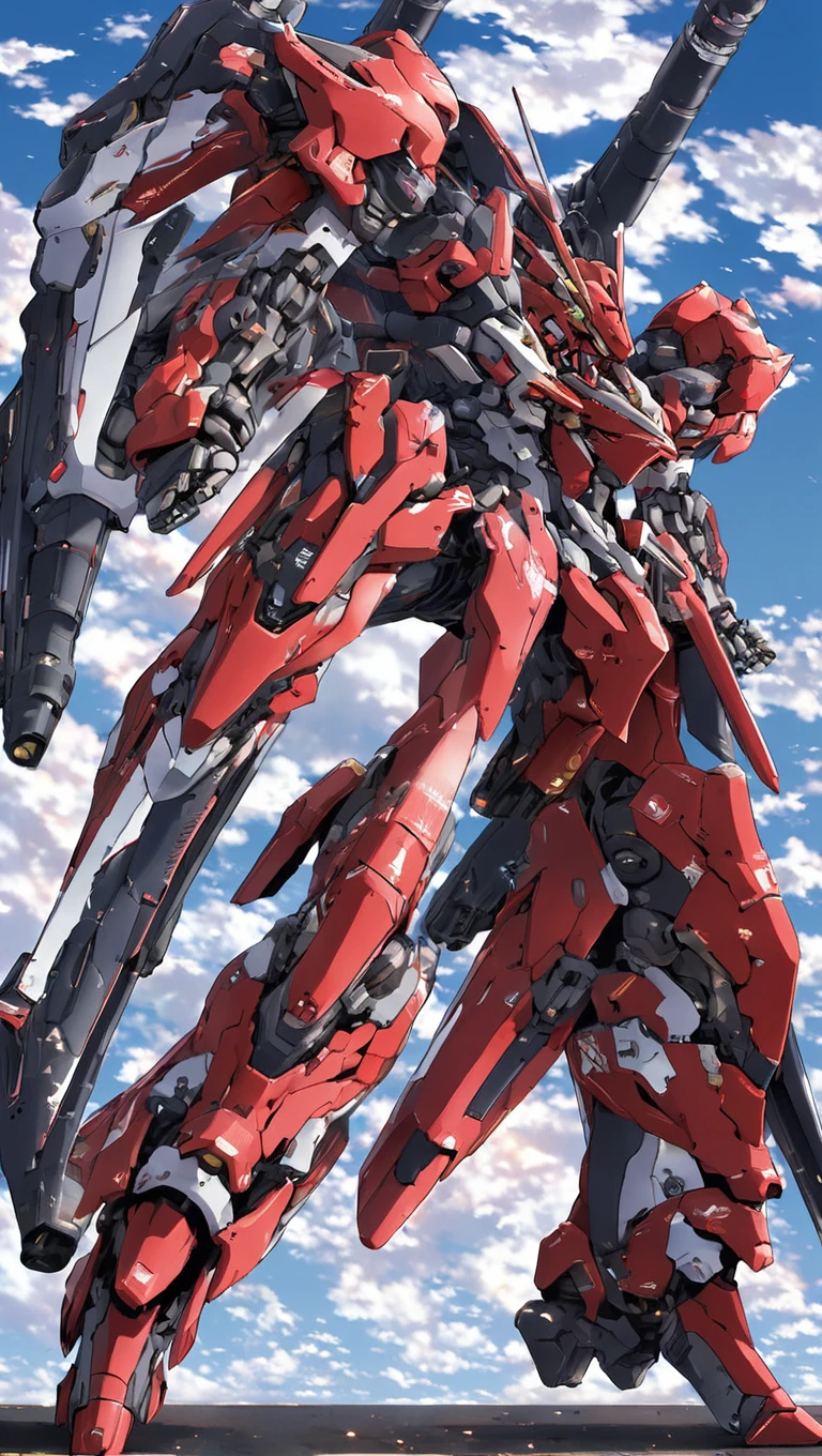 (LRS:1.2),best quality, masterpiece, ultra-detailed, mecha robot, (frying the sky:2),(ultra-detailed mecha armor), full armor, (very large size mecha:1.5),glowing eyes, (full body:1.2), (mechanical parts:1), (robot joints:1), (military parts:1.1), (heroic parts:1.5), cable, (battle-ready:1.2),(powerful stance:1.3),(Detailed eye description:1.2),(huge mechanical weapon:1.2), (detailed weapon description:1.2), (holding weapon and weapon :1.5)<lora:srdxl_v2g:0.8>