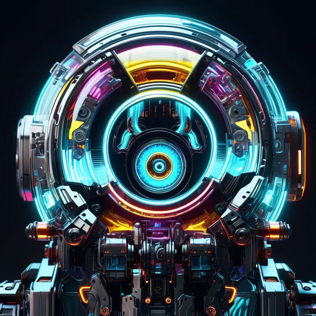 ((best quality)), ((masterpiece)), ((realistic,digital art)), (hyper detailed),cyberpukai holographic transparent cyberpunk Medium Robot, Tourbillons,Cooling Ports, Lined, Spiky, , octane rendering, raytracing, volumetric lighting, Backlit,Rim Lighting, 8K, HDR <lora:CyberPunkAI:0.8>