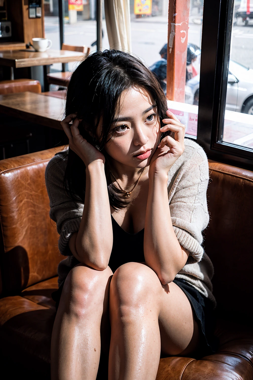 1girl, adult lady, sitting, hands, coffeeshop <lora:hinaMaybeBetterPose_v1:0.16>