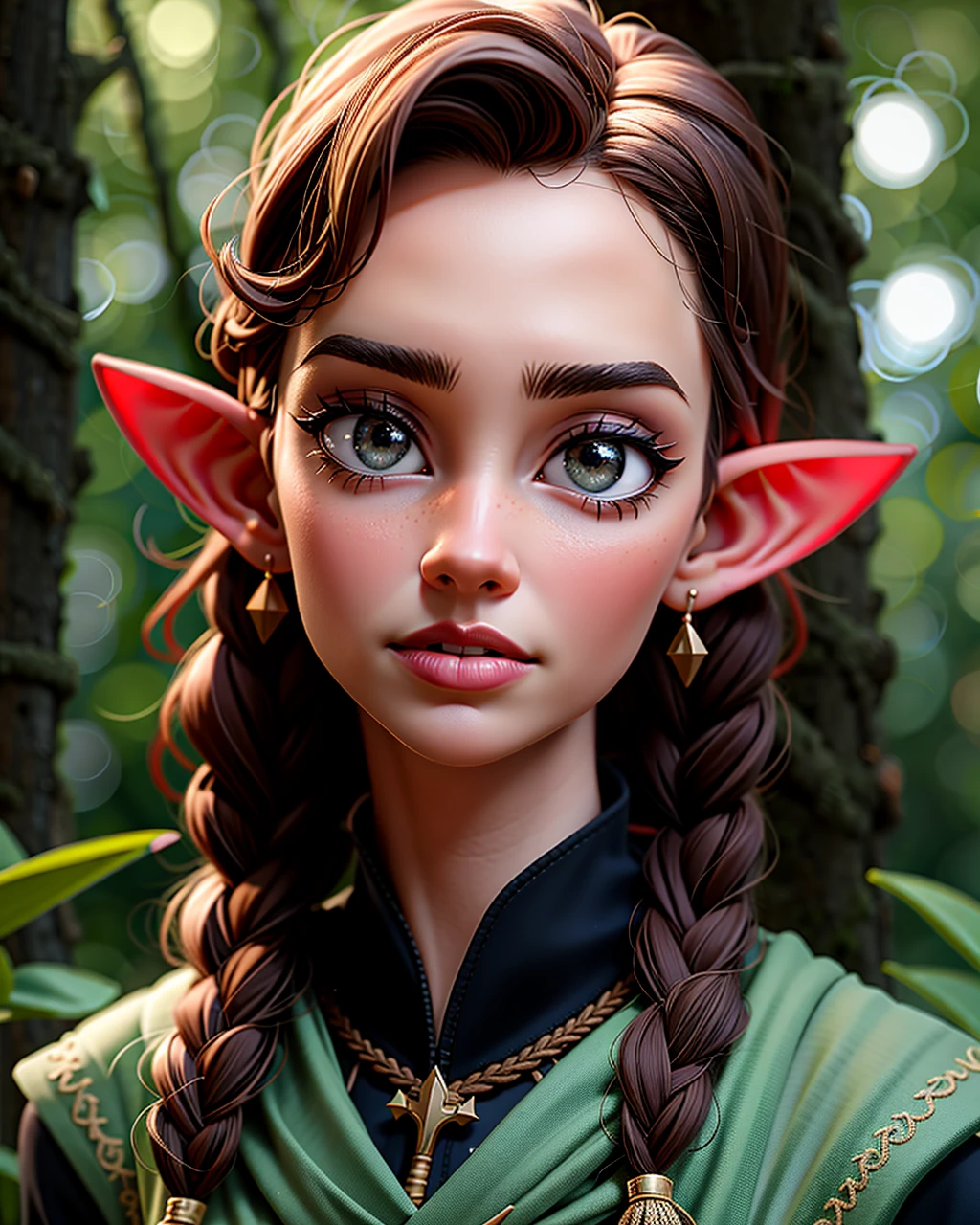 ((masterpiece), best quality, high quality, professional quality, highly detailed, highres, perfect lighting, natural lighting), middle earth, Ranger Nocking an arrow and taking careful aim, Titan, Average Height, Toned, Round Face, Tan Skin, Brown Hair, Hazel Eyes with Green Flecks, Short Nose, Full Lips, Receding Chin, Stubble, Shoulder-length, Braided, A lush elven forest, filled with towering trees and sparkling streams, Tolkien, perfecteyes eyes, <lora:lora_perfecteyes_v1_from_v1_160:1>