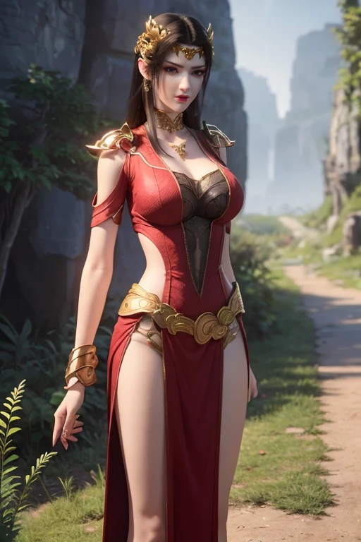 Masterpiece, absurdres, fine detail, HDR, highly detailed face and eyes, photorealistic, (8k, best quality, masterpiece:1.2), ultra-detailed, extremely detailed cg 8k wallpaper,fashion,
(crystalstexture skin:1.2), (extremely delicate and beautiful),
(masterpiece, best quality:1.2),1girl, solo, narrow waist, wide hips, (large breasts:1.2),long hair,black hair, medusa,,<lora:plump-medusa:0.5>,(looking at viewer:1.2), natural lighting, sexy pose, full body, outdoors,