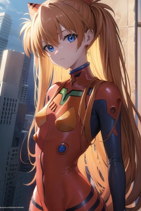 asukalangley, <lora:asukalangleysouryuu-lora-nochekaiser:1>,
asuka langley soryu, (souryuu asuka langley:1.5), blue eyes, hair between eyes, headgear, interface headset, orange hair, two side up,
BREAK bodysuit, long sleeves, plugsuit, red bodysuit,
BREAK outdoors, city,
BREAK looking at viewer, (cowboy shot:1.5),
BREAK <lora:GoodHands-beta2:1>, (masterpiece:1.2), best quality, high resolution, unity 8k wallpaper, (illustration:0.8), (beautiful detailed eyes:1.6), extremely detailed face, perfect lighting, extremely detailed CG, (perfect hands, perfect anatomy),