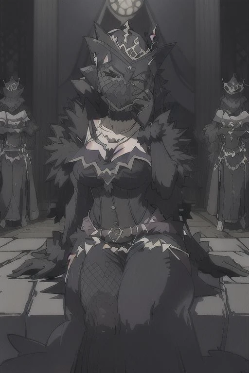 fullbody ,pose , Gremory,pose, dark A-line dress, a veil that covers most of her face, faux fur wrap shawl on her shoulder, black glove, hat with crown ,necklace ,choker , moonlight, masterpiece, best quality,<lora:2R 12E CosineRestart Animefullpruned Locon Lycoris:0.4> , sitting, seat, indoor, castle , (looking at viewer:1.5), enter of the picture, night, moon, moonlight