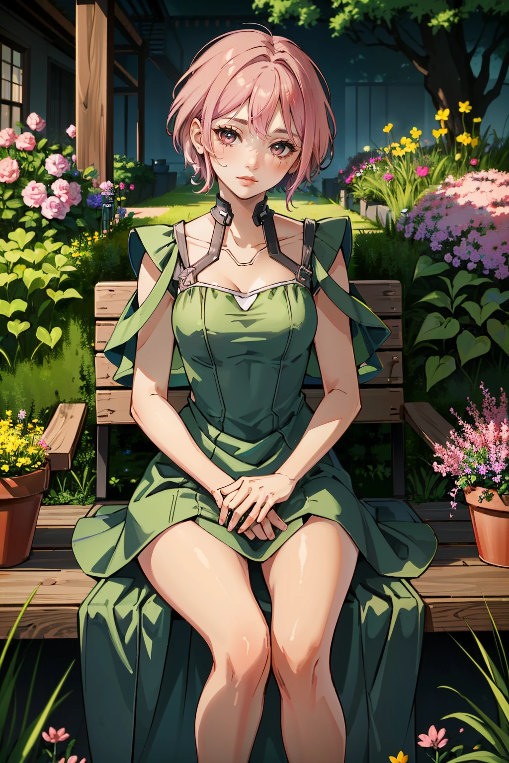(masterpiece, best quality, highres:1.3)
<lora:CyberSongbird:0.8>
CyberSongbird, 1girl, mechanical parts, gradient hair, pink hair, garden, afternoon, gentle filtered light among the flowers