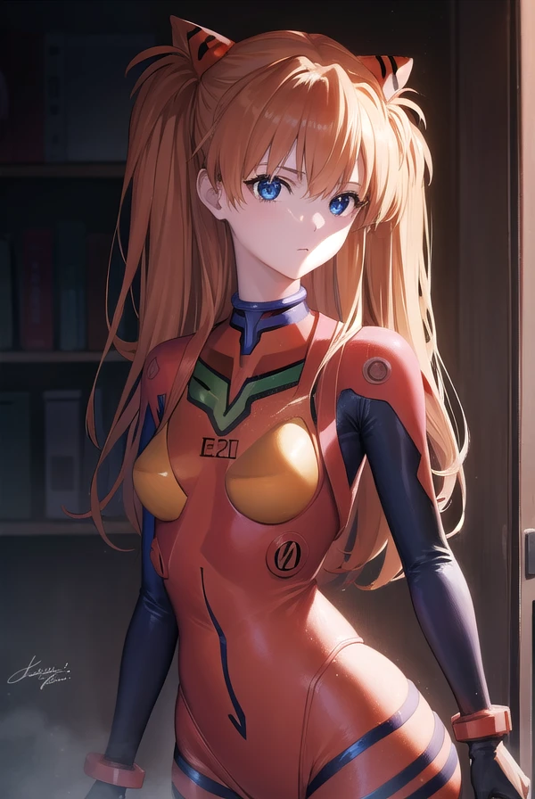 asukalangley, <lora:asukalangleysouryuu-lora-nochekaiser:1>,
asuka langley soryu, (souryuu asuka langley:1.5), blue eyes, hair between eyes, headgear, interface headset, orange hair, two side up,
BREAK bodysuit, long sleeves, plugsuit, red bodysuit,
BREAK indoors, classroom,
BREAK looking at viewer, (cowboy shot:1.5),
BREAK <lora:GoodHands-beta2:1>, (masterpiece:1.2), best quality, high resolution, unity 8k wallpaper, (illustration:0.8), (beautiful detailed eyes:1.6), extremely detailed face, perfect lighting, extremely detailed CG, (perfect hands, perfect anatomy),