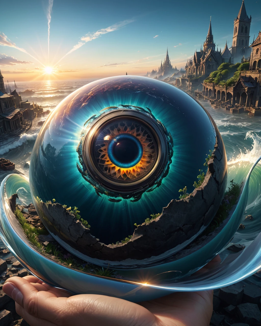 Hyperrealistic art <lora:FF.98.dxlYamersRealism_v2.LORA1:1>, digital art, Post-Apocalyptic, intricate details, "The creation of the world by Odin", Glistening and Wavy, at Dawn, stylized by artgerm, ruan jia and greg rutkowski Cosy, Bloom light, Fish-eye Lens, 4K . Extremely high-resolution details, photographic, realism pushed to extreme, fine texture, incredibly lifelike