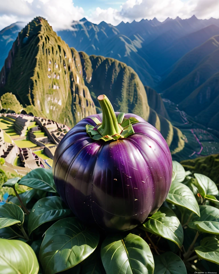 Hyperrealistic art <lora:FF.98.dxlYamersRealism_v2.LORA1:1>, by Ross Tran and Lois van Baarle, detailed Octane render, Cosplay Photograph, birds-eye-view shot of a Selfish Eggplant and Olive (Machu Picchu:1.1) , background is Nutty vegetation, Bokeh, Disgusting, Intentional Camera Movement, Fomapan 400, F/14, CineColor . Extremely high-resolution details, photographic, realism pushed to extreme, fine texture, incredibly lifelike