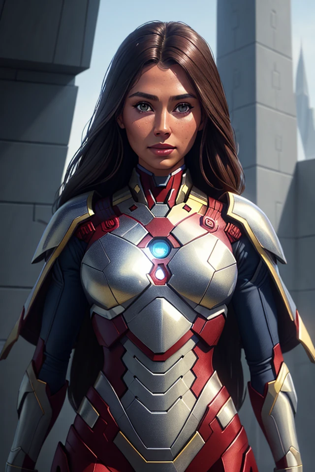 Architectural style Closeup fullbody portrait of female Ironman, crimsone long hair, intricate background, atmospheric scene, masterpiece, best quality, (detailed beautiful face, detail skin texture, ultra-detailed body:1.1), fantasy, feminine+, shiny wet skin, looking at viewer, modelshoot style, (extremely detailed CG), photo of beautiful artwork, High Detail, Sharp focus, dramatic+, (photorealistic), Intricate, handsome, . Clean lines, geometric shapes, minimalist, modern, architectural drawing, highly detailed