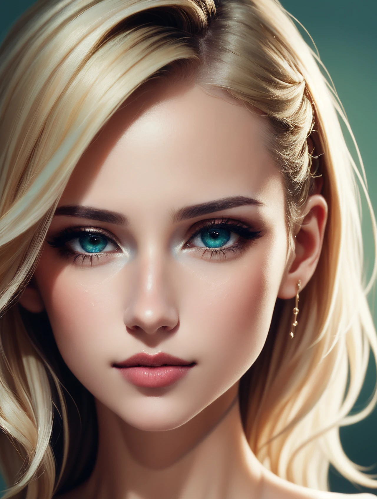 1girl, a professional photo, young girl, beautiful face, detailed face, detailed eye, blonde hair, long hair, curly hair, green eyes, eyes turned upwards, sexy lips, small nose, upturned nose, <lora:locon_perfecteyes_v1_from_v1_64_32:1>, perfecteyes eyes, <lora:FDSkinDetails:0.6>,  skin detail, (upper body:1.5), eye makeup,, (masterpiece, high quality, best quality:1.3), Detailed