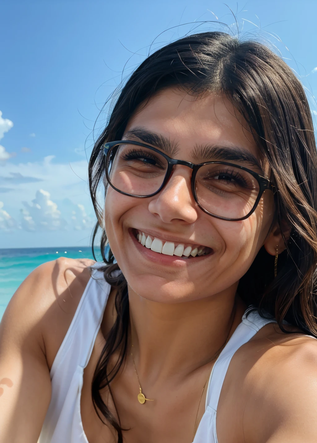 miak, a woman smiling <lora:miak:0.8>