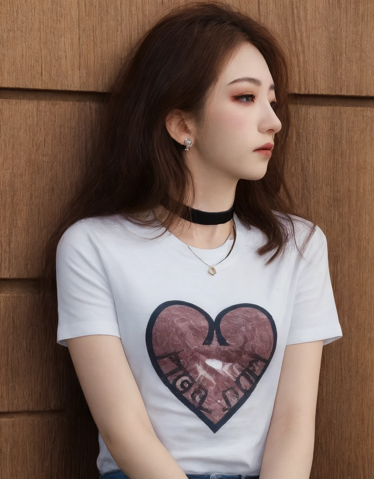 masterpiece, best quality, highres,1girl, eyeliner, jewelry, choker, punk, outdoors, t-shirt, tight, park, looking away, eyeshadow,
<lora:llsu_v1-000008:0.7>