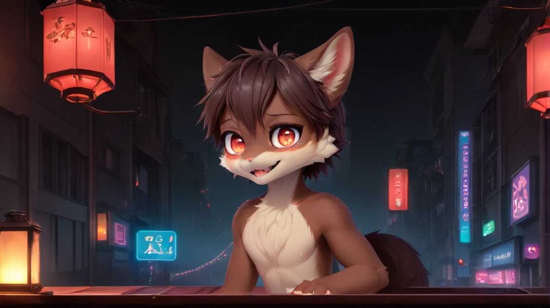 , , cute, (alone), (((Has brown and white fur))), Big purple eyes, Blushing, smile, Open your mouth, Sticking out tongue,tooth、Canine,walking, night, Ancient Asian cities, bright street lights, Blue and black slate road, Empty Streets, Starry Sky, Shadow, Detailed facial depiction, ((Accurate hand drawing)), レンブラントの光とShadow, Ultra-fine,high resolution,Completely naked,Naked,Naked,Full nudity,Nude,Barely,Fully visible,Spread your legs and point your crotch,Embarrassing,Embarrassed look,On all fours,Put your hands and feet on the ground,Sit like a dog,quadruped,Accurate hand and foot count,shame,A furry in heat,first round,Fantasy,Anime-style depiction,Female furry,Animal pussy,Young,Young子どものケモノ,Showing pussy,Showing off pussy,Suji,Female organ,crack,slit,Showing off your crotch,Not hide,Spread your legs and show the inside,