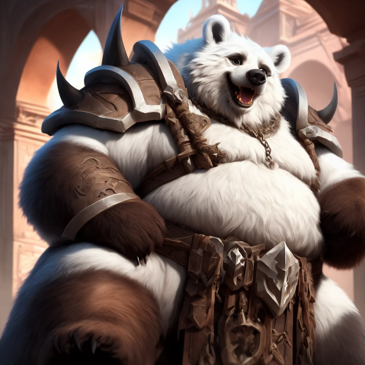 (best quality, masterpiece:1), furry_boy, furry, male furry anthro (volibear:1.0), (glowing eyes:1.1), standing,bulge, bare chest, braided hair, nipples, puffy nipples, glowing runes, earrings, eye tattoo, arm tattoo, smile, muscular male, belly, overweight, seductive smile, looking at viewer, (outdoors magical fantasy background:1.1), ice spikes, detailed octane render, blue claws, nude, (Huge Penis:1.6), Humanoid Penis, balls, (Huge Balls:1.6), erection upwards, White balls, legs, feet, toes, full body, <lora:volibear-v1-128-novelai:1>
