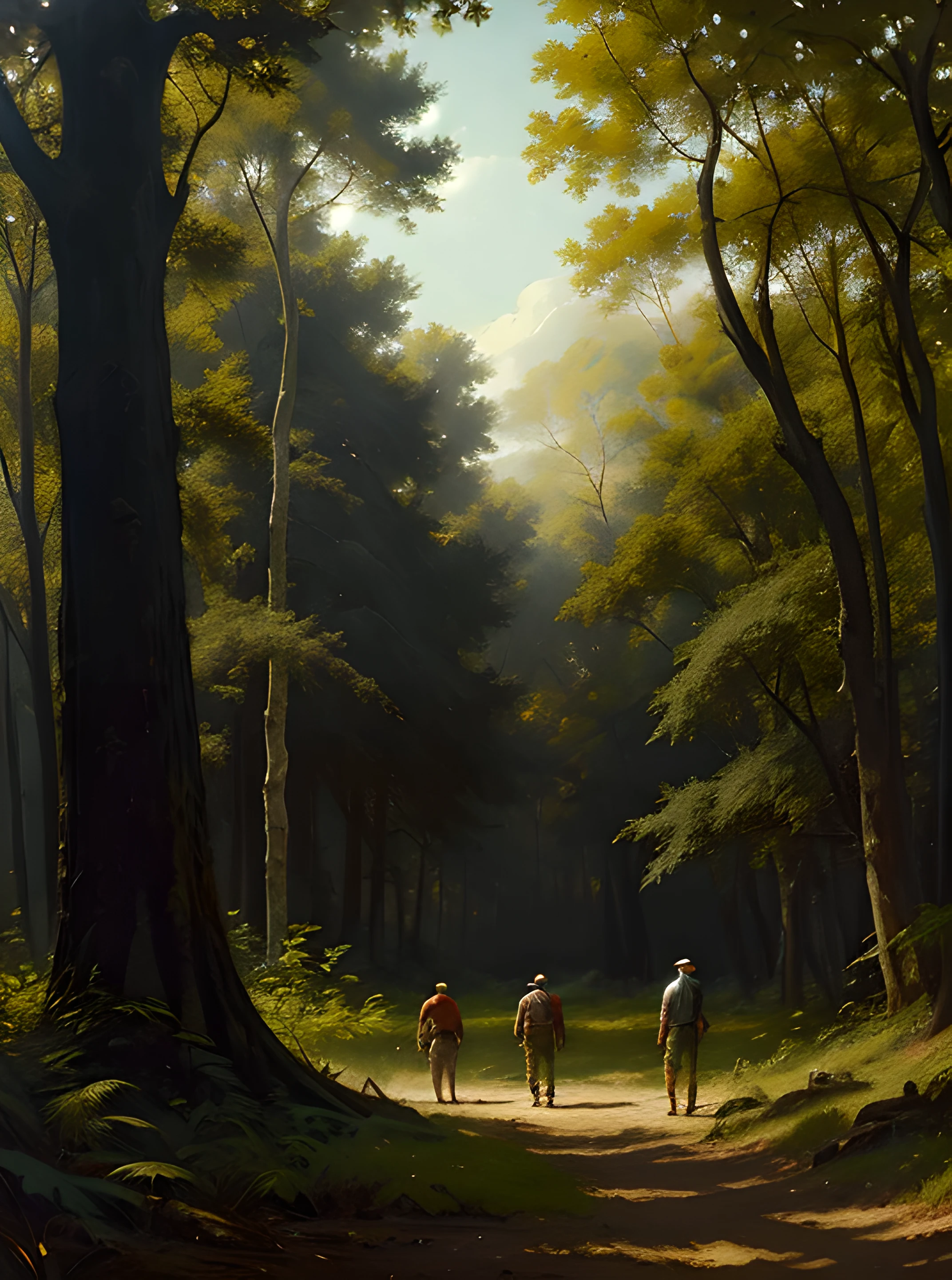 greg manchess painting of a forest landscape, painting, trending on artstation, by huang guangjian and gil elvgren and sachin teng