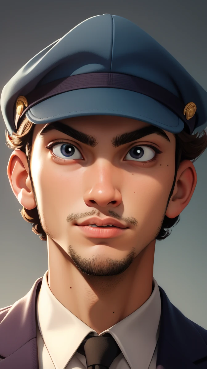 just face young man with hat