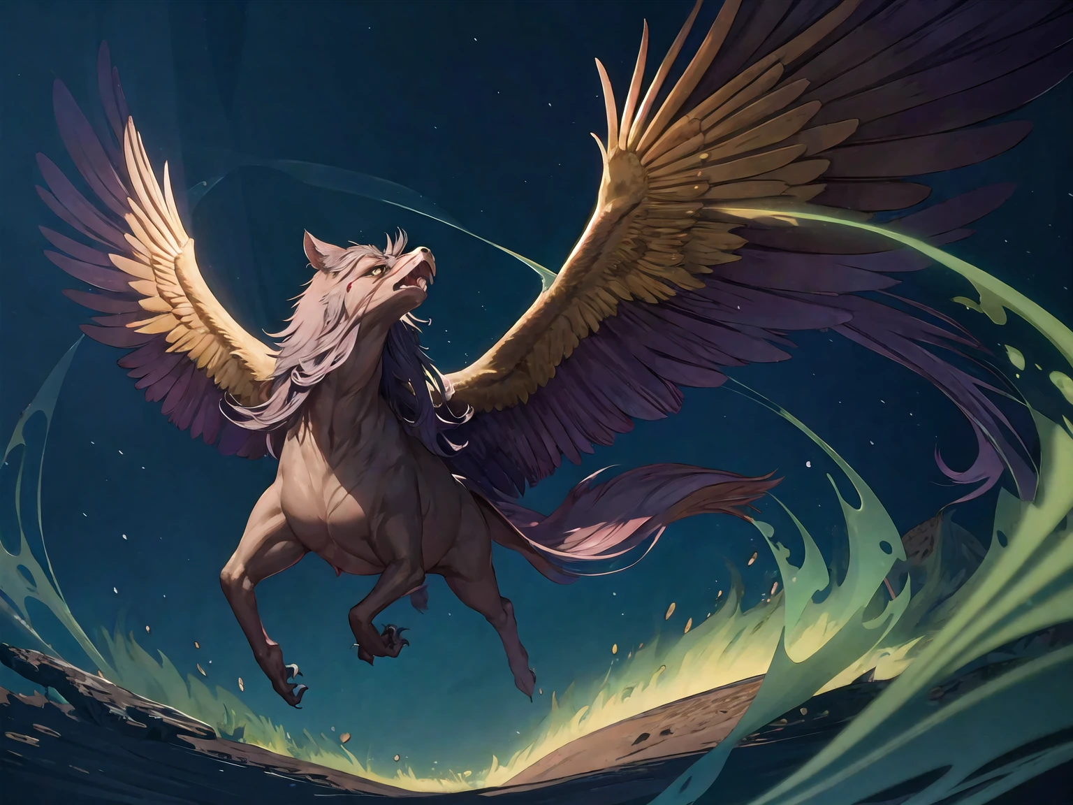 mystical storybook illustration, soaring gracefully through a golden, enchanted kingdom below, sharp focus, twilight sky, teeming with fantastical creatures and captivating wonders digital art, hdr, an enchanting page of a vibrant, masterpiece, casting its benevolent gaze upon a flourishing, k, magical vector image, depicting a majestic beast, on background a dark hand reaching out of the sand on an isolated beach at night, nikon d850,high definition,fine details