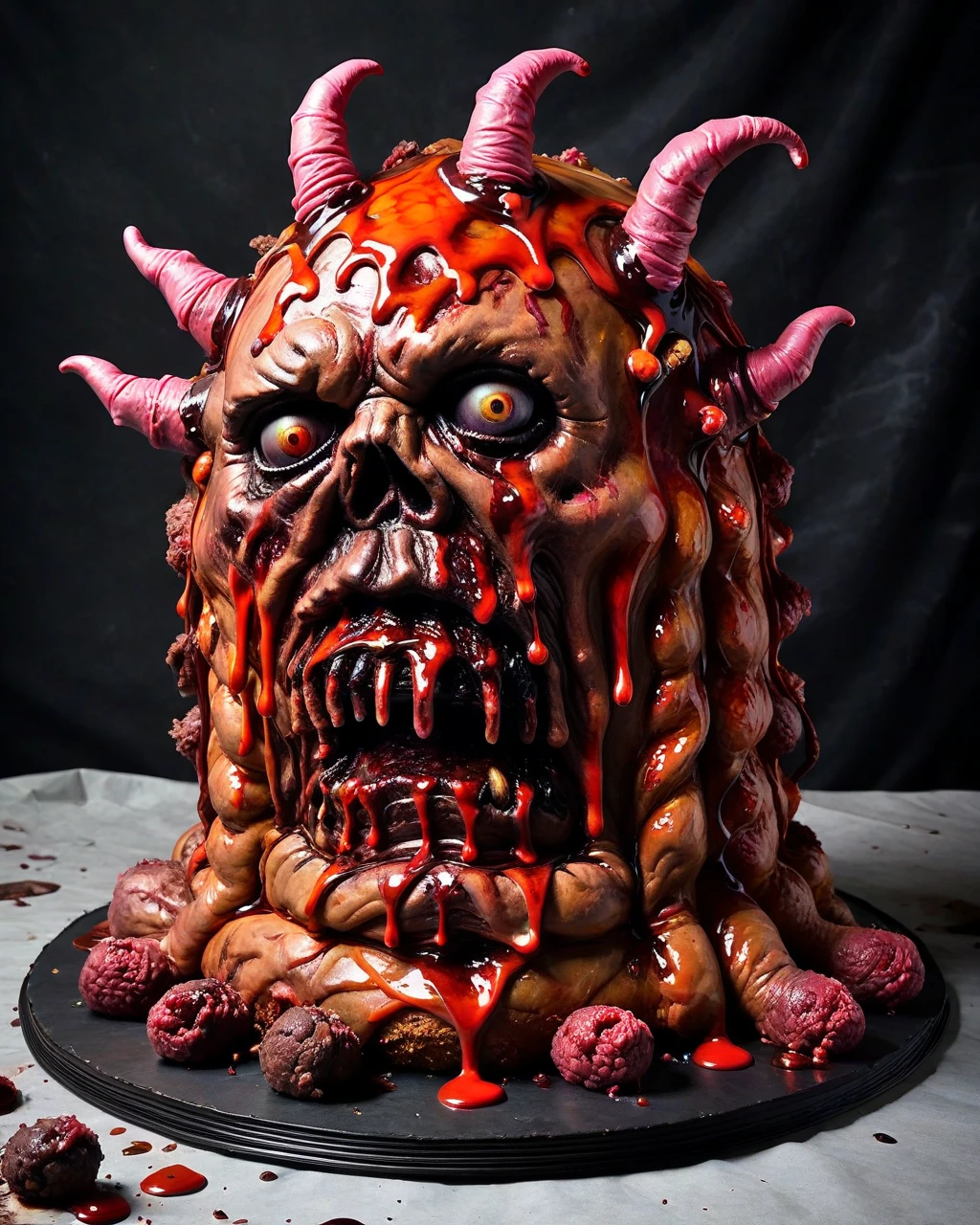 <lora:fx-monsters-xl-meatsack:0.7> fx-monsters-xl-meatsack rotten monster cake