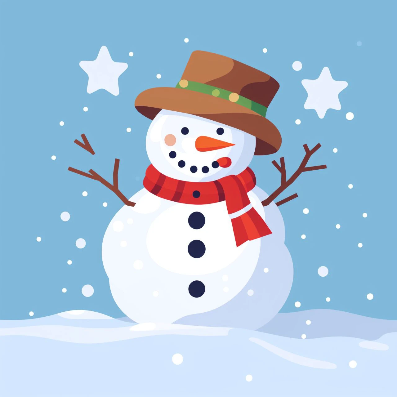 <lora:Vector_illustration_V2:0.8> vector illustration, snowman,