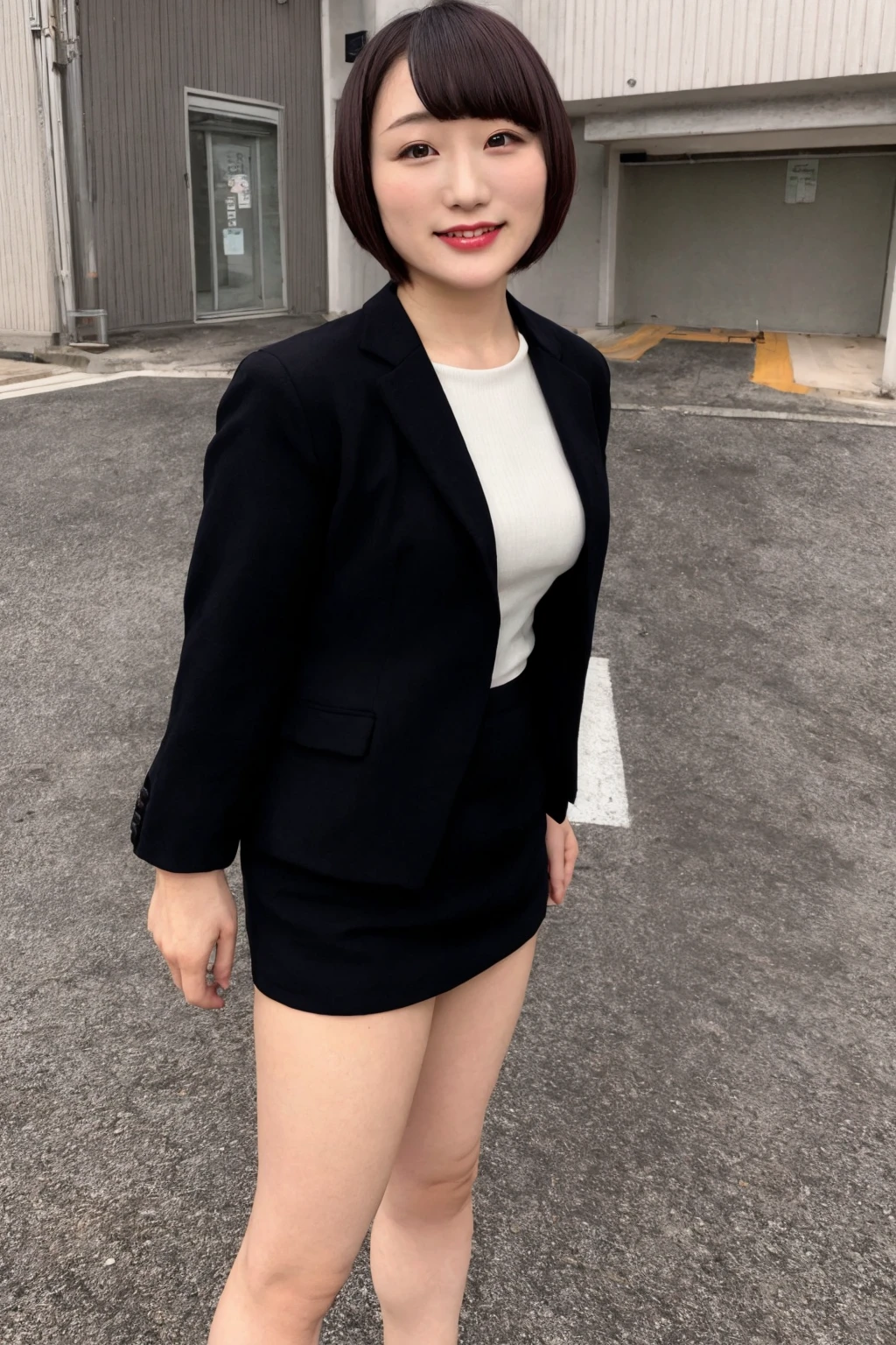 1girl, japense girl, ririka <lora:JAVn_Idol_-_Ririka__梨ã
è±:1>, small breasts, short hair, black hair, bob cut, skirt, blouse, suit jacket, tokyo street <lora:add_detail:0.8>