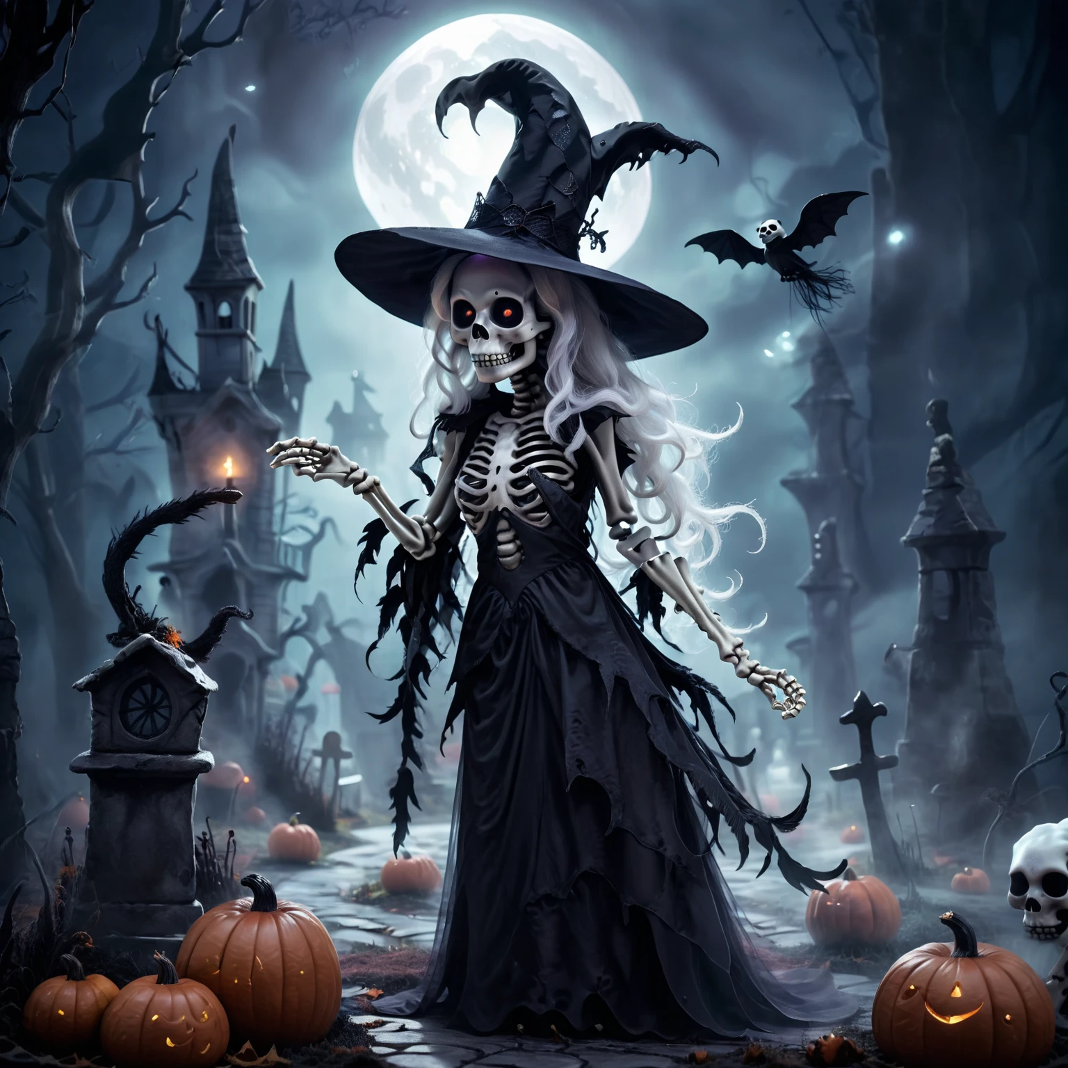 <lora:HWghostly:1> hwghostly, long tattered rags, gloomy, misty, fog, 1girl, tall, creepy, horror, wide creepy smile, glowing red eyes, pointing at viewer, <lora:more_details:1>