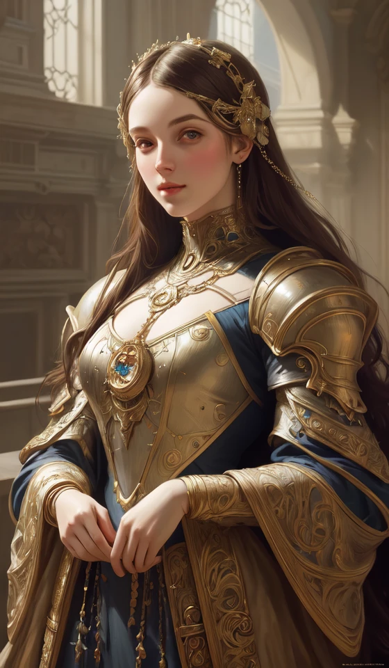 a space knight, fantasy, intricate, elegant, highly detailed, lifelike, photorealistic, digital painting, concept art trending on artstation, smooth, sharp focus, in the style of john collier and alphonse mucha and jean delville