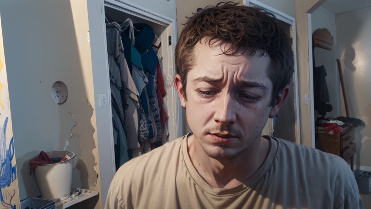 ((oil painting)), ((sketch)), pencil drawing, portrait, hard shadows, crying, 1boy, male focus, detailed, realistic, 4k, 8k