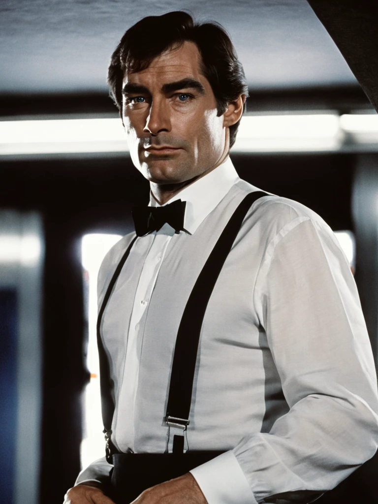 Photo of Timothy Dalton as James Bond wearing a black tuxedo with a white shirt and a black bow tie <lora:TimothyDalton-000003:0.6>  <lora:offset_0.2:0.4>