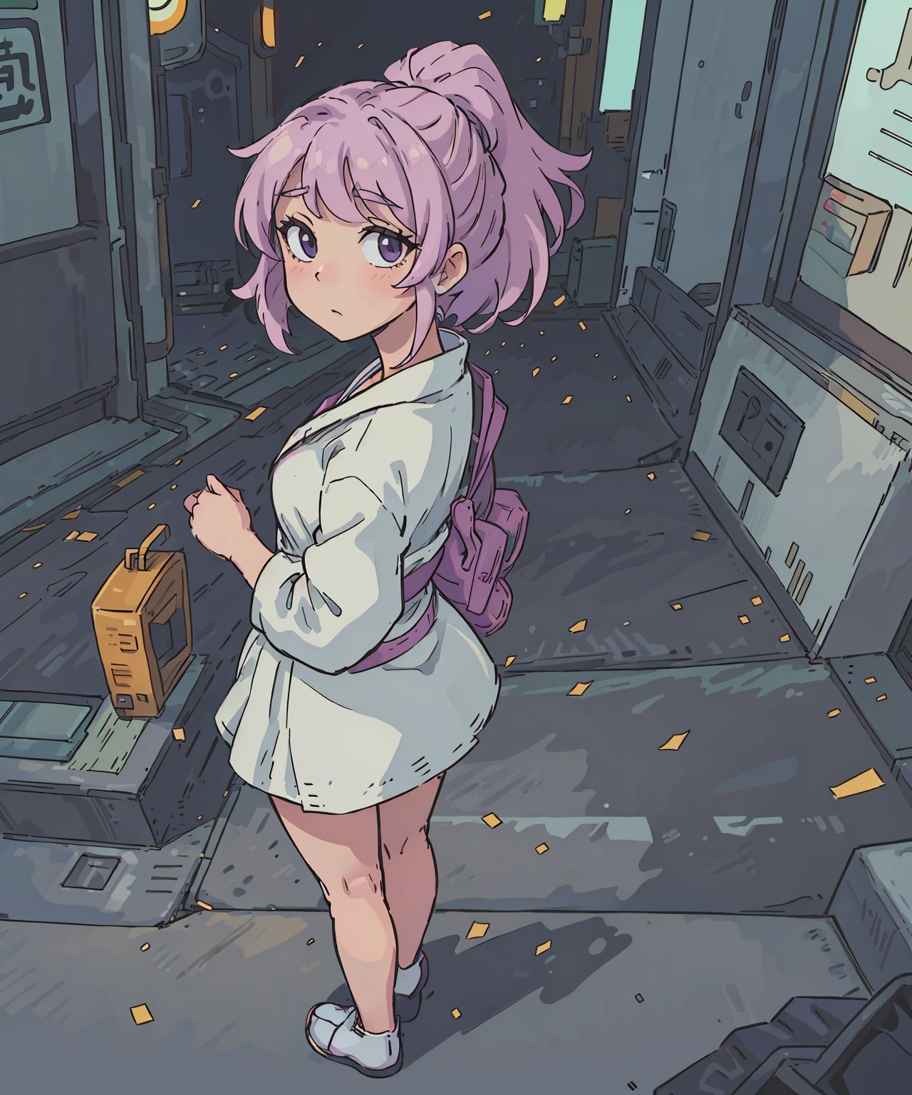 (best quality:0.8) perfect anime illustration, a pretty woman walking around in Tokyo