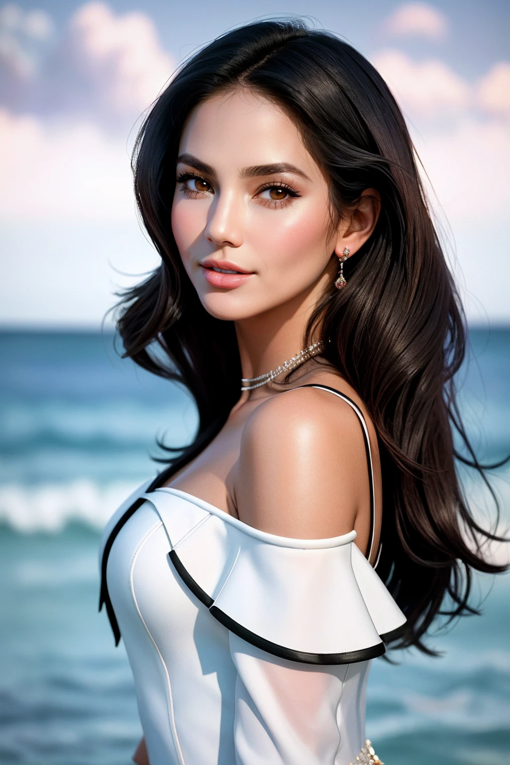 ((Masterpiece, best quality,edgQuality))
tanned brunette,edgPR_woman,edgPR_face,edgPR_body, a woman in a white dress smiling for the camera
<lora:edgPuertoRicanDollLikeness:1>