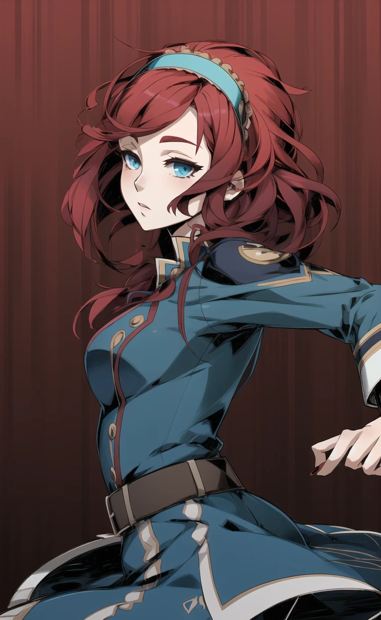 hires,8k,effect,high detail,effect background,dynamic pose
1girl,red hair,flipped hair,(unlight:1.3),ink art,(blue uniform:1.1),hairband,from side
<lora:GoodHands-vanilla:1.2> <lora:Unlight:1>