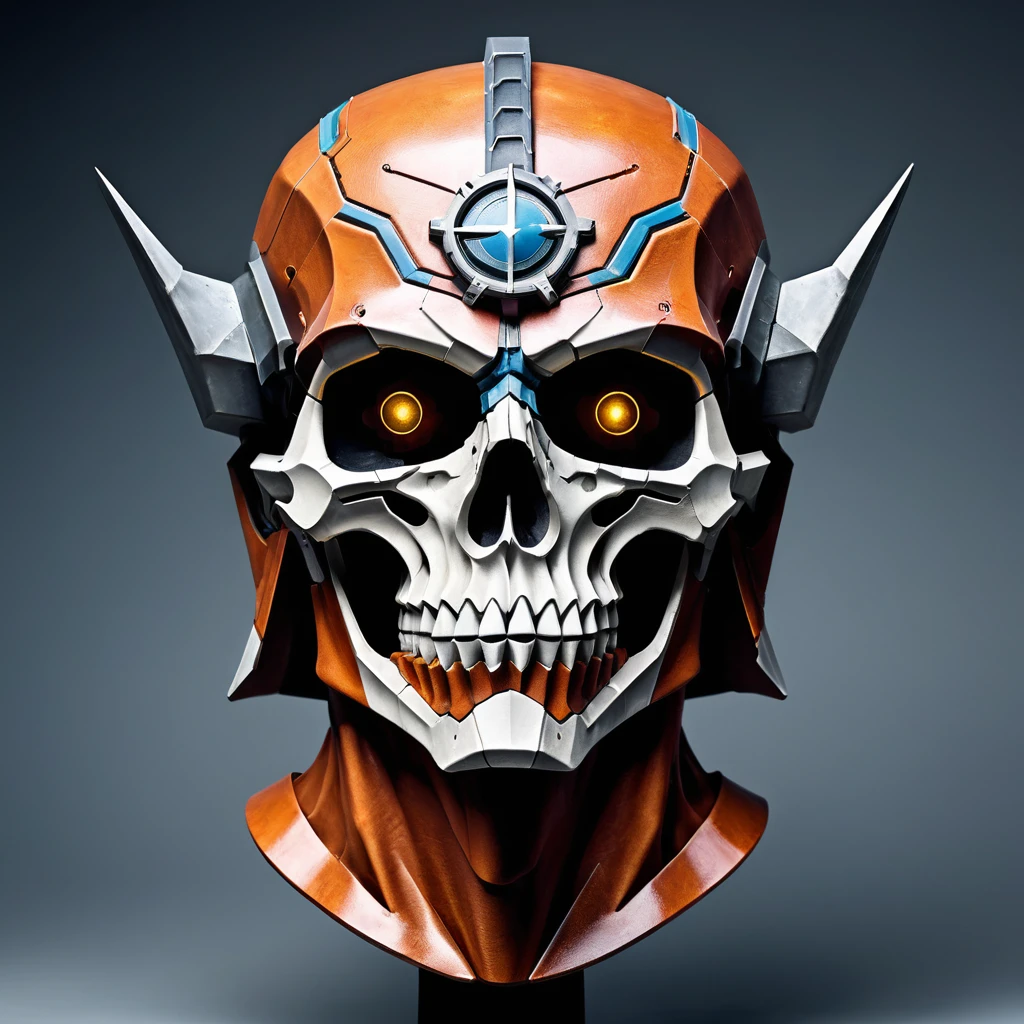 pixel art, cartoon illustration, front view of bone helmet, Ivory colors, simple black background, game icon