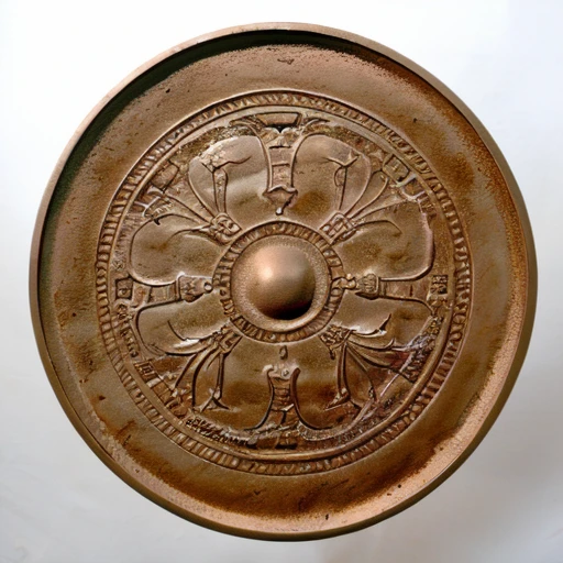 circle, bronze relief, photorealistic, <lora:Bronze mirror_v1:0.7>, still life, no humans