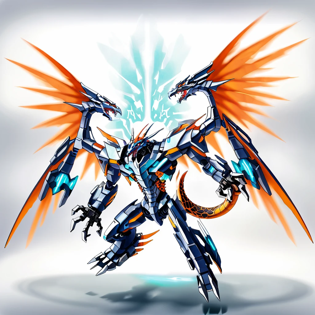 a cyborg dragon with energy wings,art by asmaria, <lora:AsMaria_Style_XL_Digimon_Illustrator:0.75>