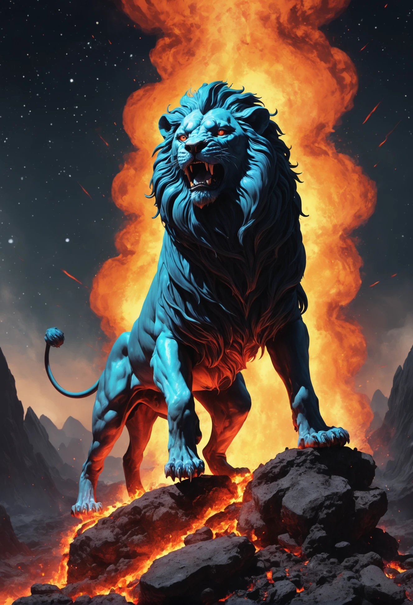 cosmos, space background, french comic art style
BREAK
ethereal dog deity, realistic, godform of death, high quality, masterpiece, halloween themed,
BREAK
angry lion, photorealistic, battle of the gods, fire-lion, masterpiece
BREAK
the astral plane on psychedelic mushrooms, french comic art style
BREAK
standing on a pile of lava-eggs, hyperdetailed