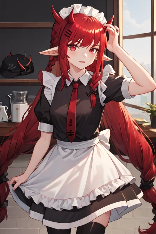 best quality, masterpiece, highres, solo, (vigna_arknights:1.10), (maid:1.40), (long maid dress:1.15), 20 <lora:vigna_arknights:0.80>