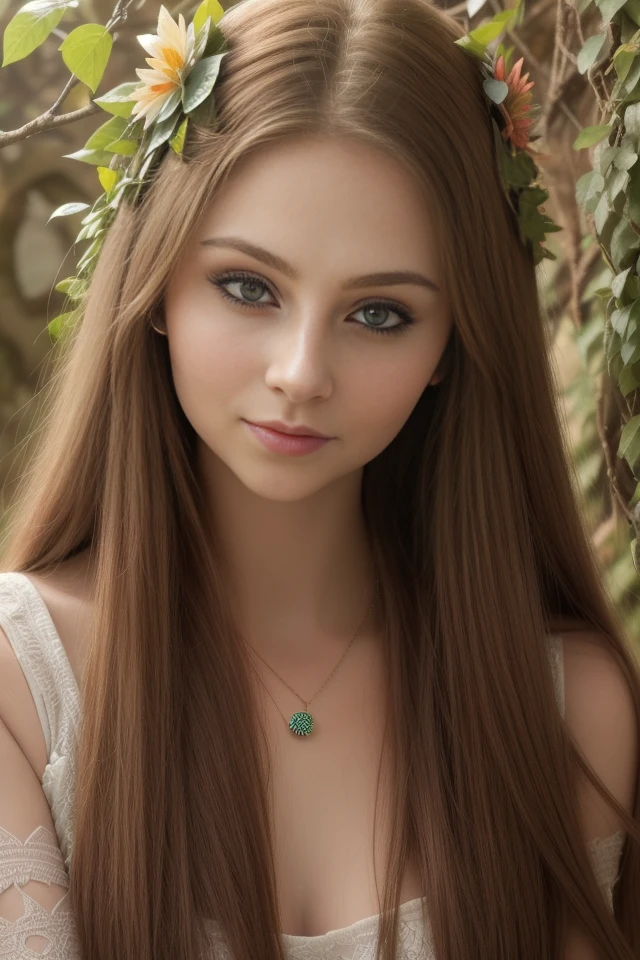 (close up headshot), Masterpiece, best quality, ((medieval)), (inside a flowering forest), moonlight, BREAK
((clothes made out of leaves)), flower crown, ((druid)), (fantasy), vines, flowers, ((wearing only leaves, vines, and flowers)), BREAK
colorful leaves and flowers growing from hair, dungeons and dragons, BREAK
long hair, (straight hair), pale skin, fair skin, white skin, large breasts, BREAK
<lora:Holly:1>
