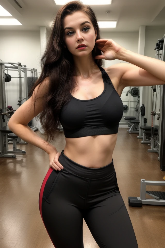 headshot, 1girl, beautiful, in a ((gym)), BREAK
tight yoga pants, sports bra, hands on hips, BREAK
makeup, long straight hair, pale skin, fair skin, white skin, BREAK
<lora:PerfectFullBreasts-fCV3.5:1.0>, <lora:more_details:0.8> <lora:downblouseForBoobs_v1:1>, <lora:Isabella:1>, <lora:GoodHands-vanilla:0.8>