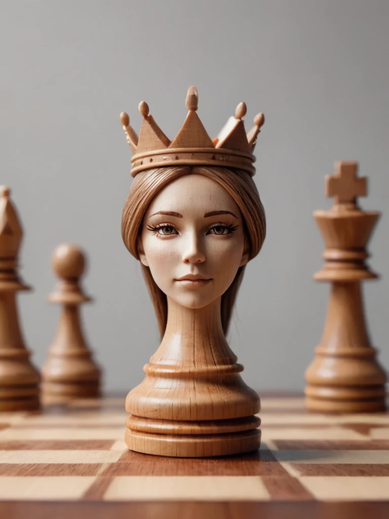 <lora:ChessGame-20:0.8>,chsworld, as a piece, solo, statue, white , gold mini crown,
1girl,