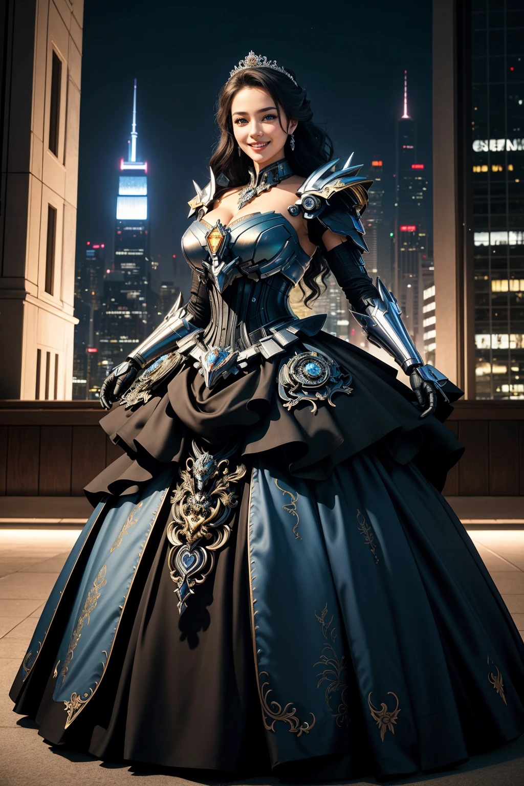 ((Masterpiece, best quality,edgQuality)),
smiling,excited, edgMecha, a woman in a ballgown standing in front of a city at night ,woman wearing edgMecha_ballgown, mecha ballgown
<lora:edgRoboGown:1>