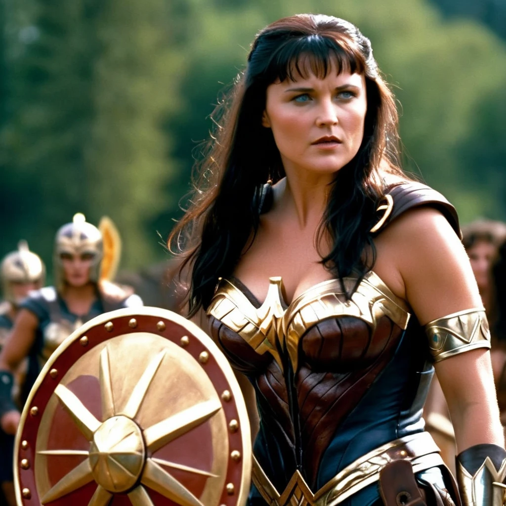 cinematic film still of hyperrealism, filmic
<lora:Xena Warrior Princess-000003:1>
Xena Warrior Princess a woman portrait in a wonderwoman costume is posing, shallow depth of field, vignette, highly detailed, high budget, bokeh, cinemascope, moody, epic, gorgeous, film grain, grainy