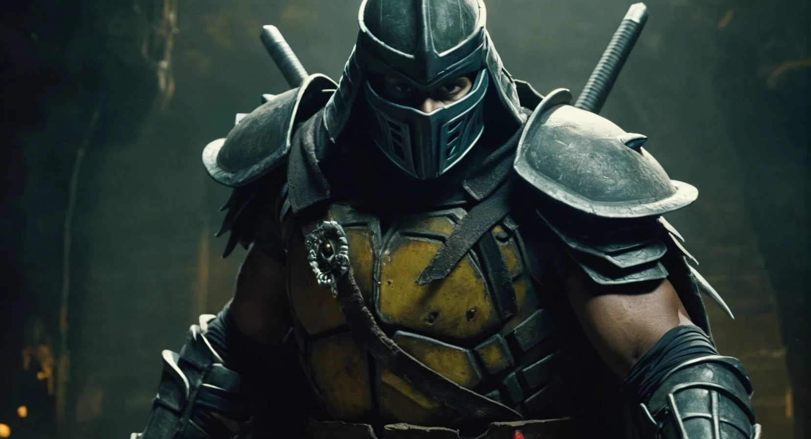 Dark Fantasy Art of (Cinematic Film stock footage style) in (arri alexa style) (Kodak film print style),
<lora:Shredder:1> Shredder
The Shredder a supervillain and the main antagonist of the Teenage Mutant Ninja Turtles media franchise created by Kevin Eastman and Peter Laird., dark, moody, dark fantasy style