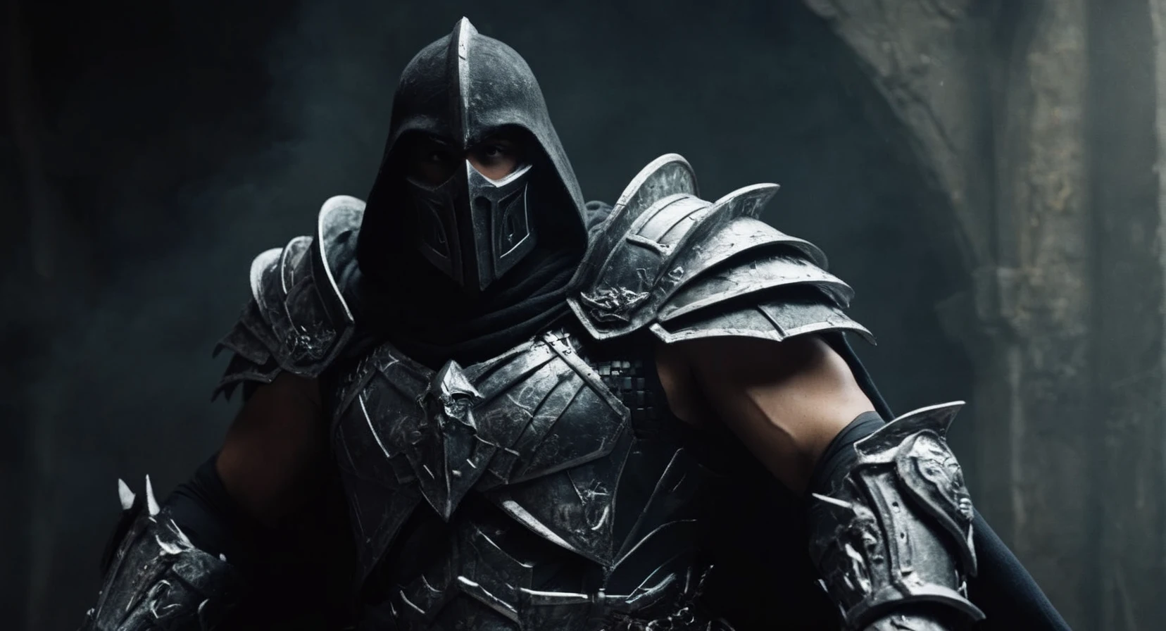 Dark Fantasy Art of (Cinematic Film stock footage style) in (arri alexa style) (Kodak film print style),
 <lora:Shredder:1> Shredder
The Shredder a supervillain and the main antagonist of the Teenage Mutant Ninja Turtles created by Kevin Eastman and Peter Laird., dark, moody, dark fantasy style