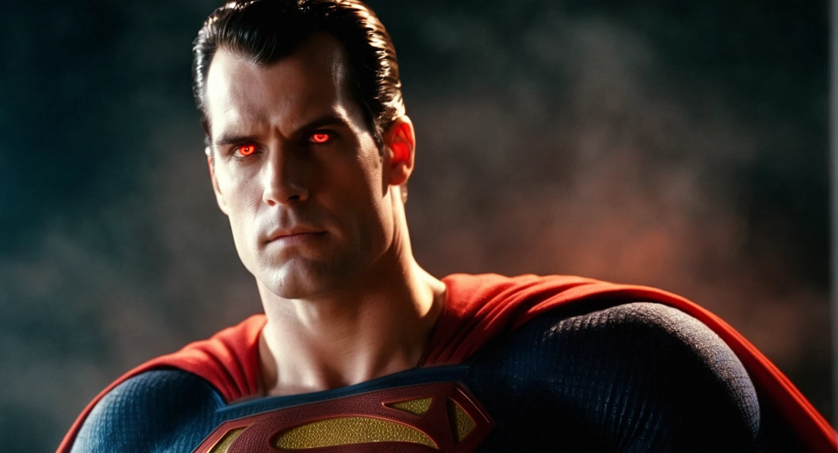 cinematic film still of Cinematic Film stock footage in (arri alexa style) Kodak film print, <lora:Superman:1> Superman a man with red eyes Heat Vision fiery optic blasts, shallow depth of field, vignette, highly detailed, high budget, bokeh, cinemascope, moody, epic, gorgeous, film grain, grainy