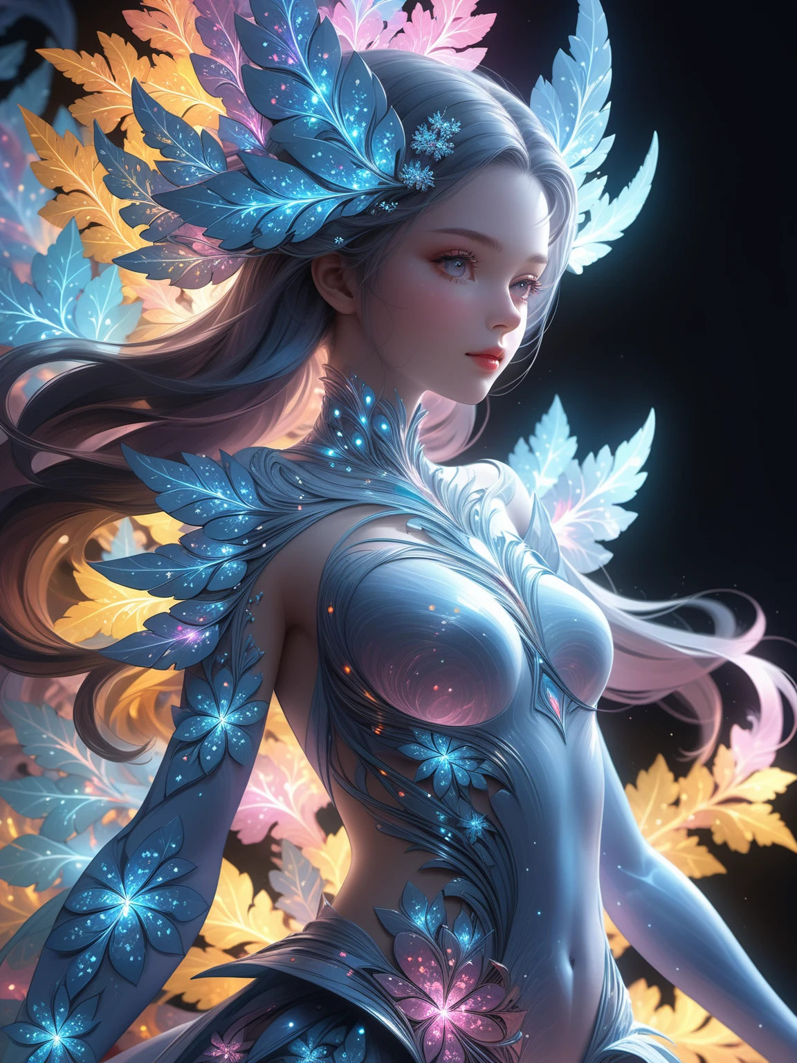 Close-up photo, whole body, masterpiece, top quality, best quality, official art, beautiful and aesthetic:1.2), (1girl), extreme detailed,(fractal art:1.3),colorful,highest detailed..