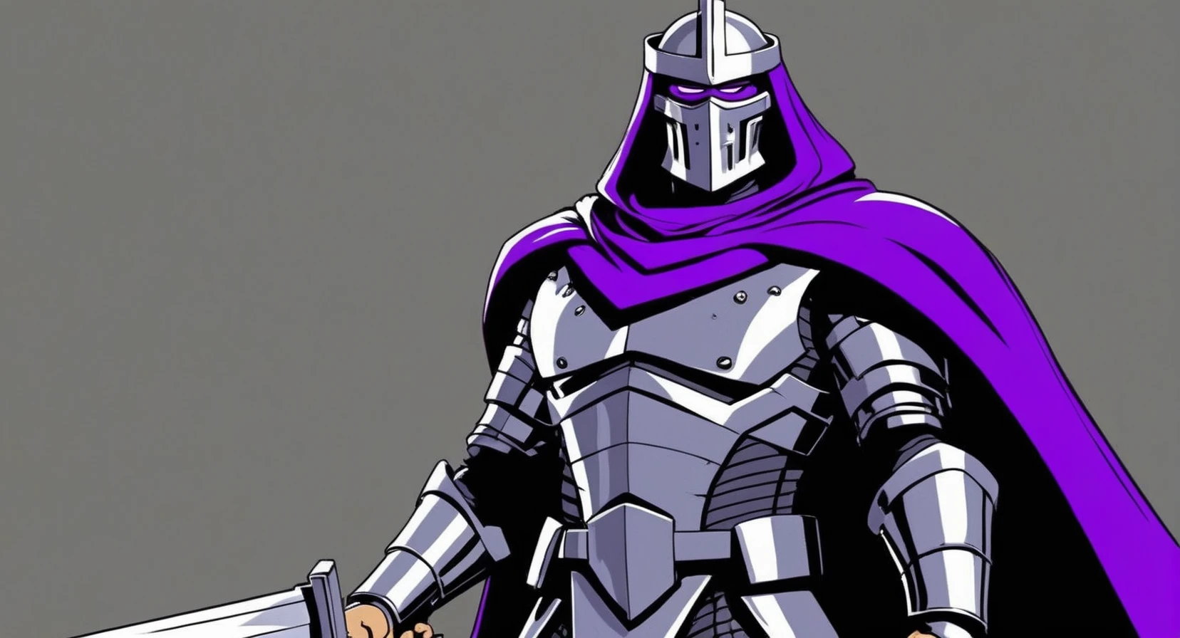 Conceptual Art of (Cinematic Film stock footage style) in (arri alexa style) (Kodak film print style),
<lora:Shredder:1> Shredder
The Shredder a supervillain and the main antagonist of the Teenage Mutant Ninja Turtles created by Kevin Eastman and Peter Laird.
Grey black Armour, Purple Cape, concept art