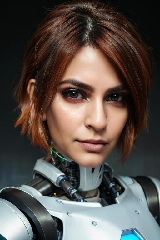 <lora:Kriti_Kharb-10:0.95>,  (photo of a gorgeous woman), (professional photography), (cyberpunk  background), ((as an ai robot)), ((portrait)), ((short colored hair)), masterpiece, best quality, (eye contact), (looking at the viewer), centred, (shot from front), blurred_background, proportional