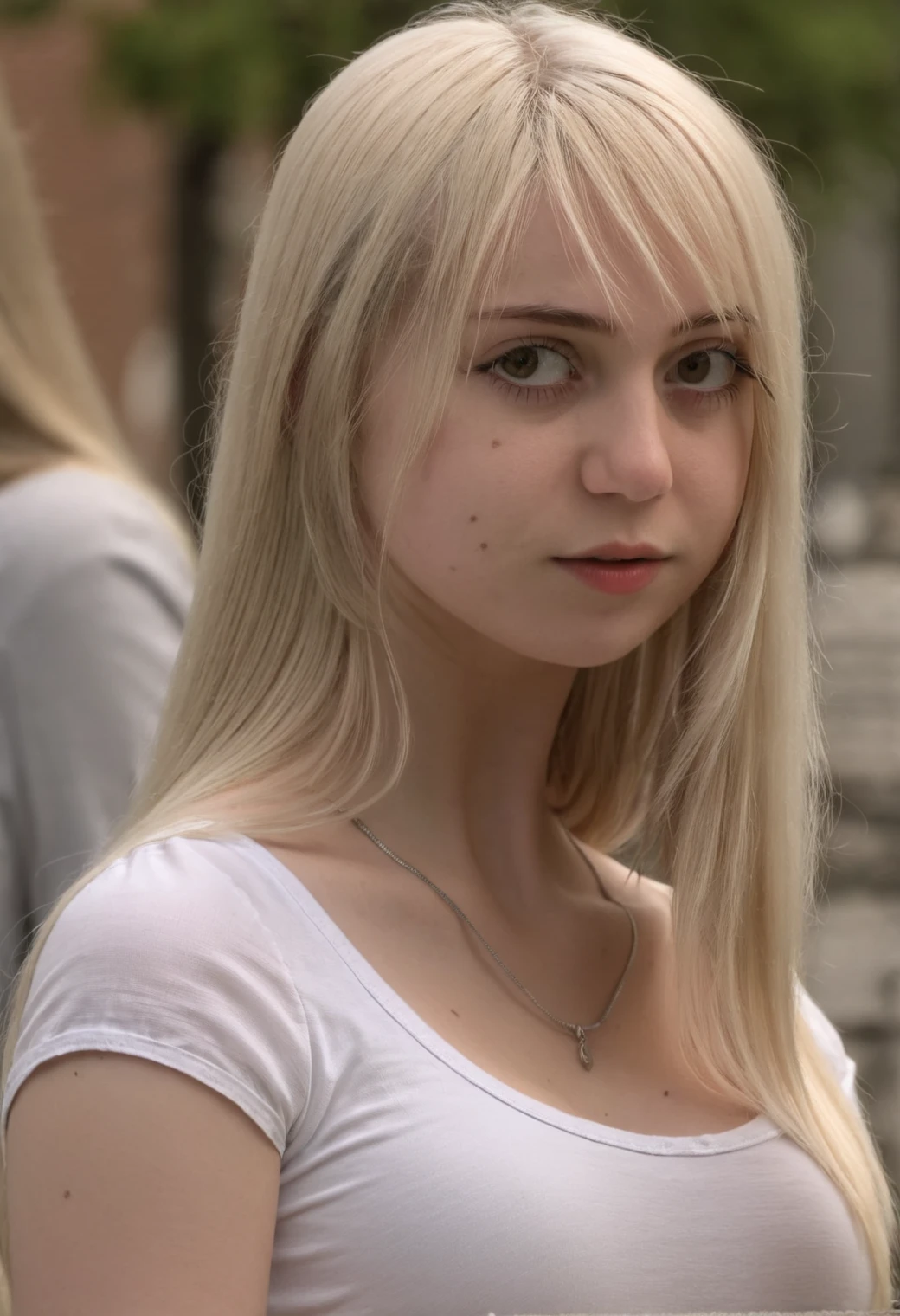 <lora:XL_marymorgan_v4:1>, 1girl, blon hair, long hair, solo, standing, daytime, XL_ZIP_realism